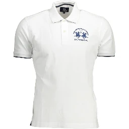 White Cotton Men Polo Shirt