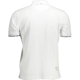 White Cotton Men Polo Shirt