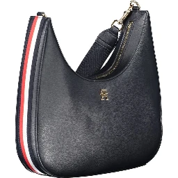 Blue Polyester Women Shoulder Bag
