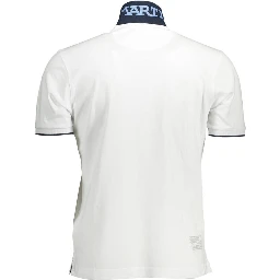 White Cotton Men Polo Shirt