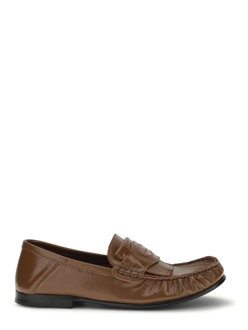 Brown Lamb Ovis Aries Aries Slip-On Loafers