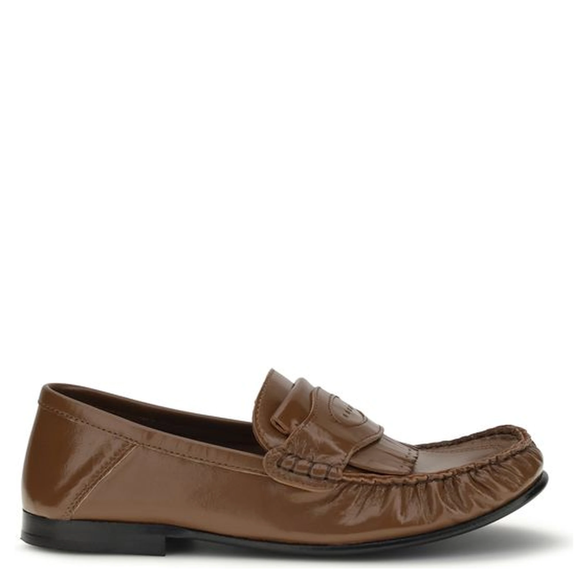 Brown Lamb Ovis Aries Aries Slip-On Loafers