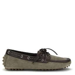 Gray Calf Leather Bos Taurus Slip-On Loafers