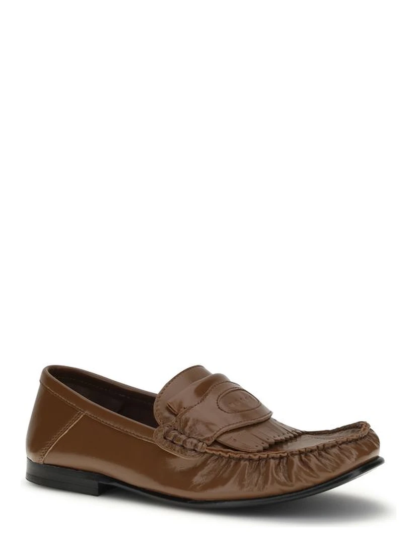 Brown Lamb Ovis Aries Aries Slip-On Loafers