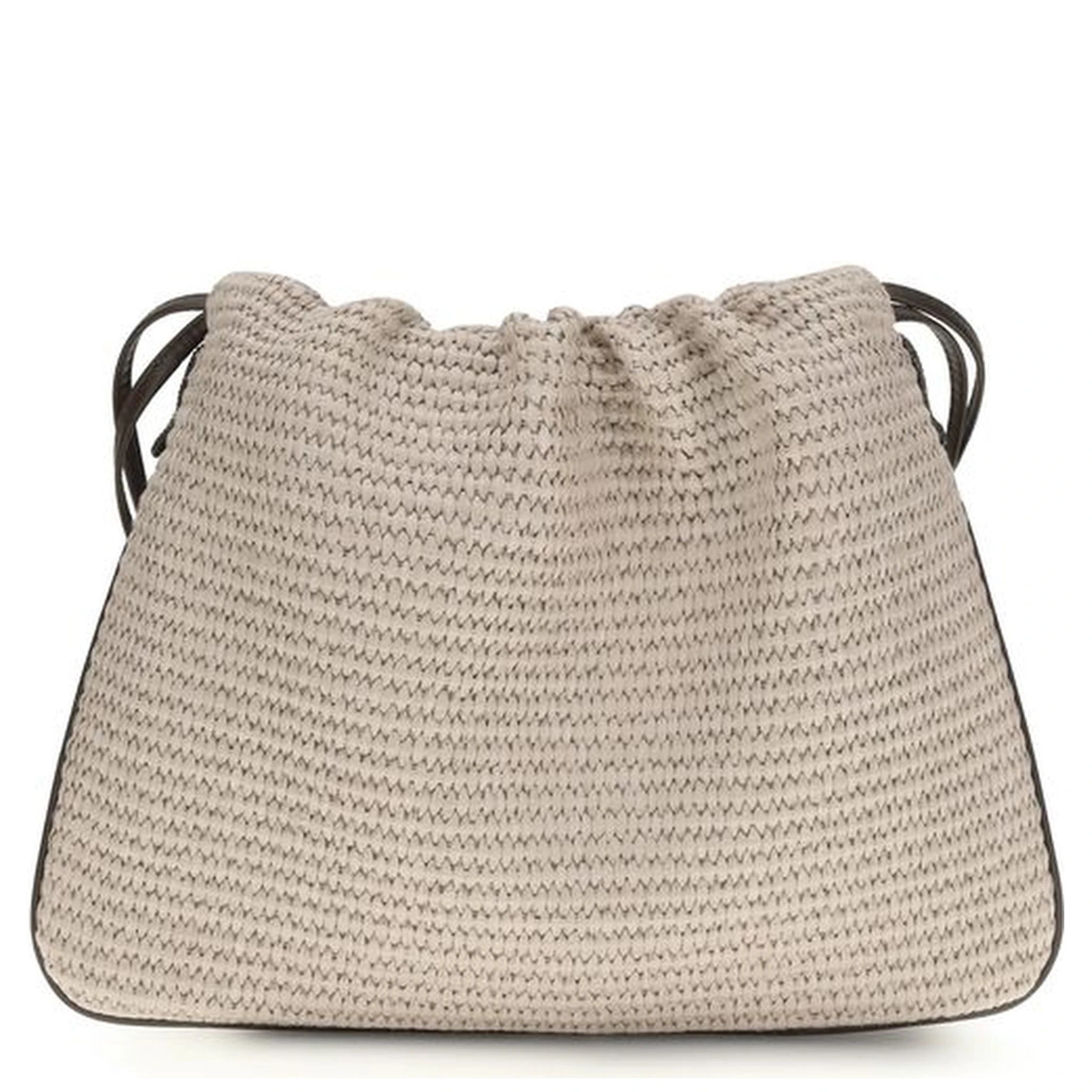 Beige Cotton Shoulder Bag
