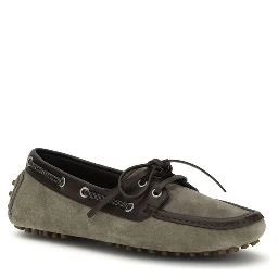 Gray Calf Leather Bos Taurus Slip-On Loafers