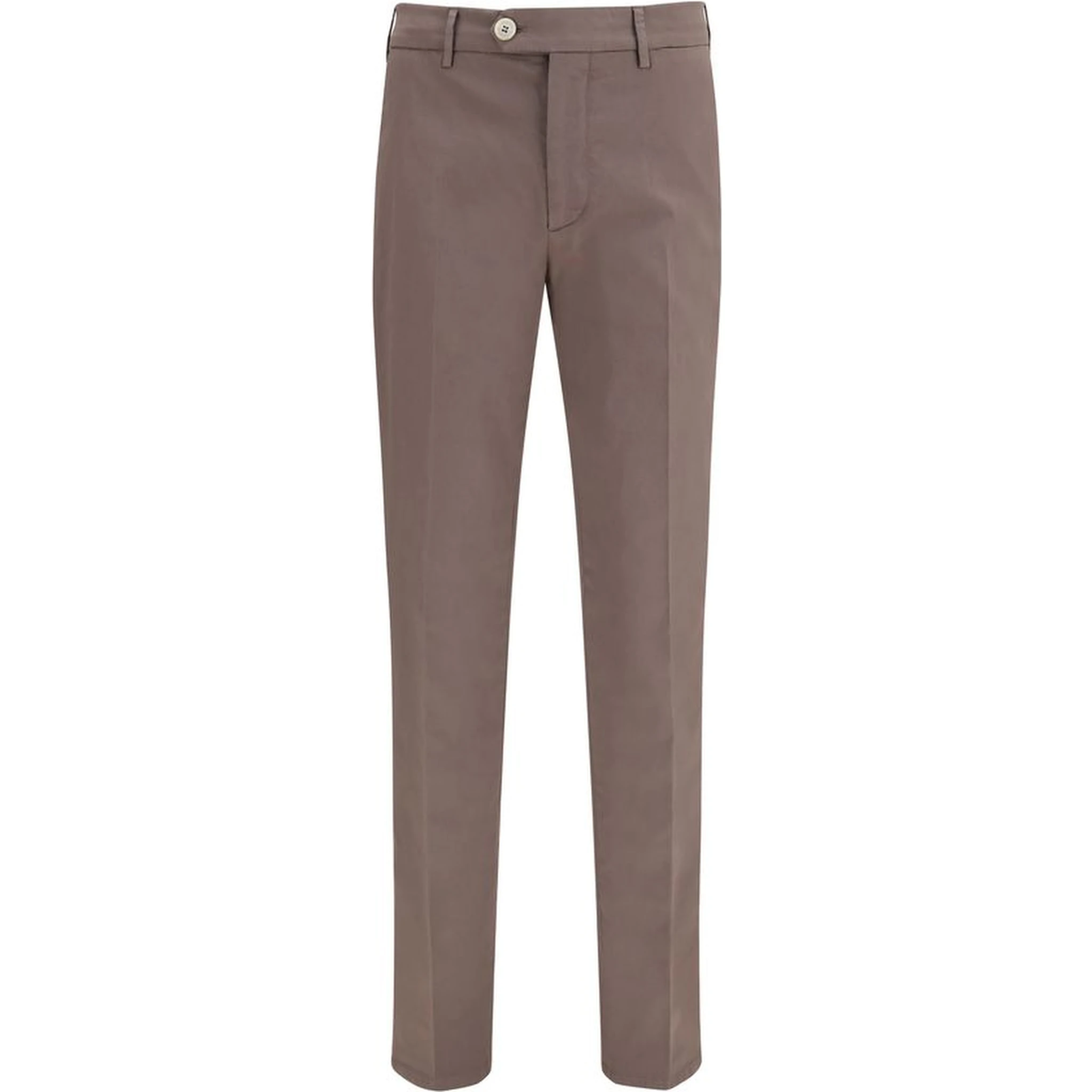 Brown Cotton Casual Pants
