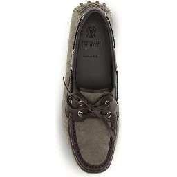 Gray Calf Leather Bos Taurus Slip-On Loafers