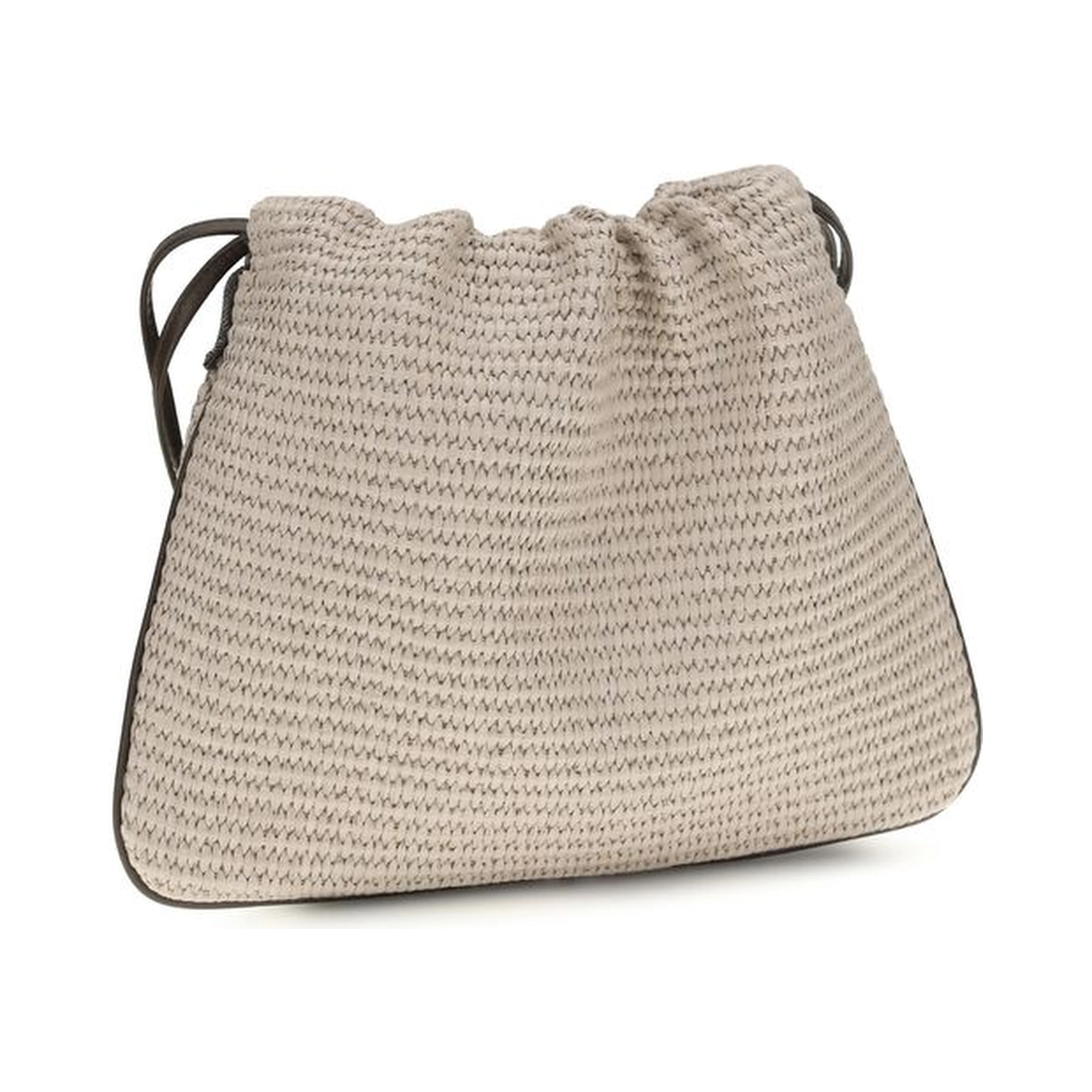 Beige Cotton Shoulder Bag