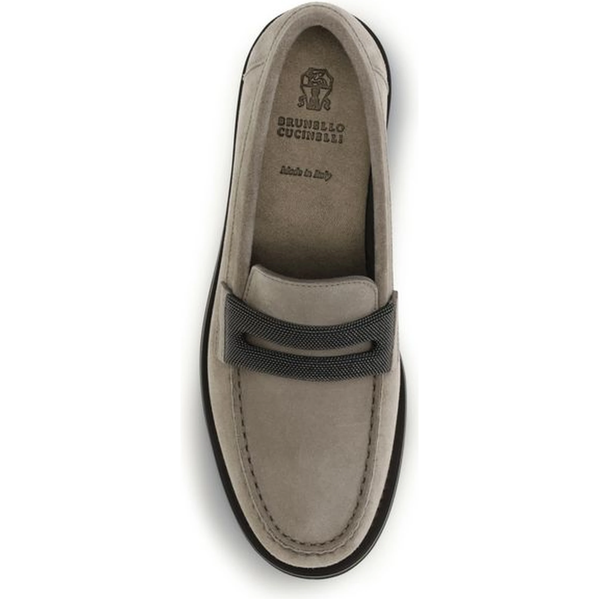Gray Calf Leather Bos Taurus Slip-On Loafers