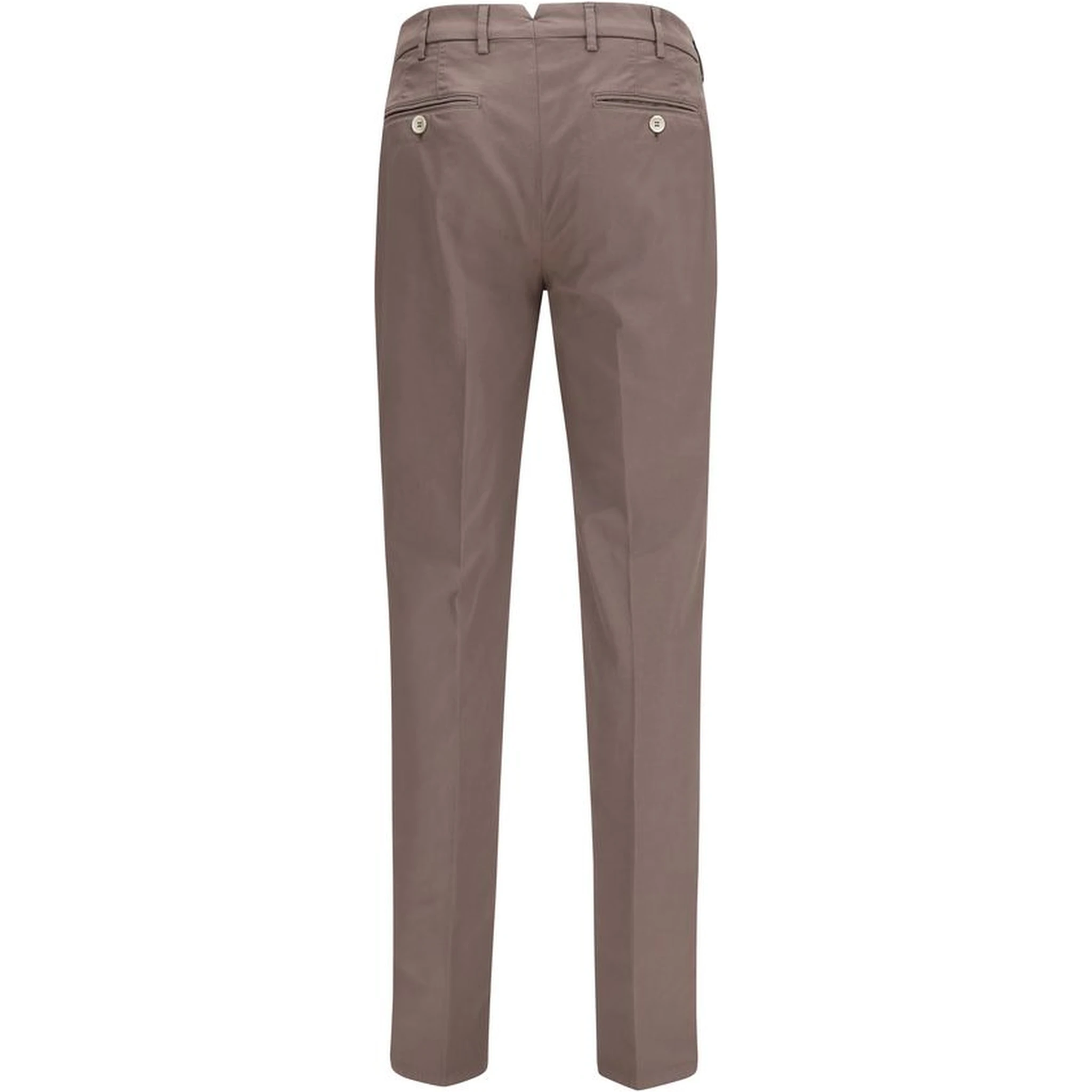 Brown Cotton Casual Pants