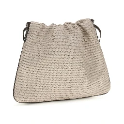 Beige Cotton Shoulder Bag