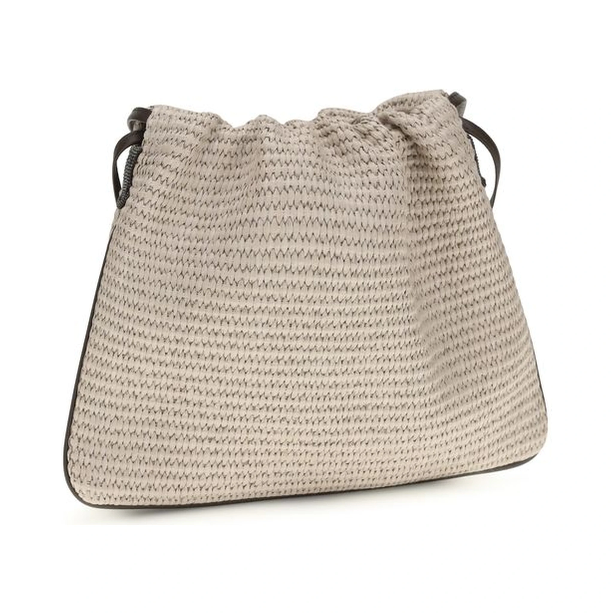 Beige Cotton Shoulder Bag