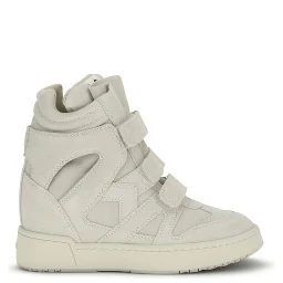 Beige Calf Leather Bos Taurus Platform Sneakers