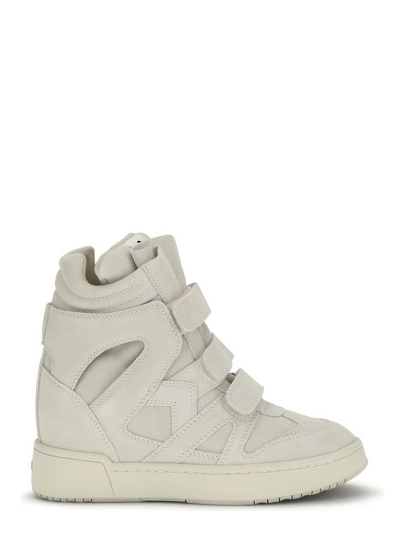 Beige Calf Leather Bos Taurus Platform Sneakers