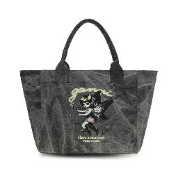 Gray Cotton Shoulder Bag