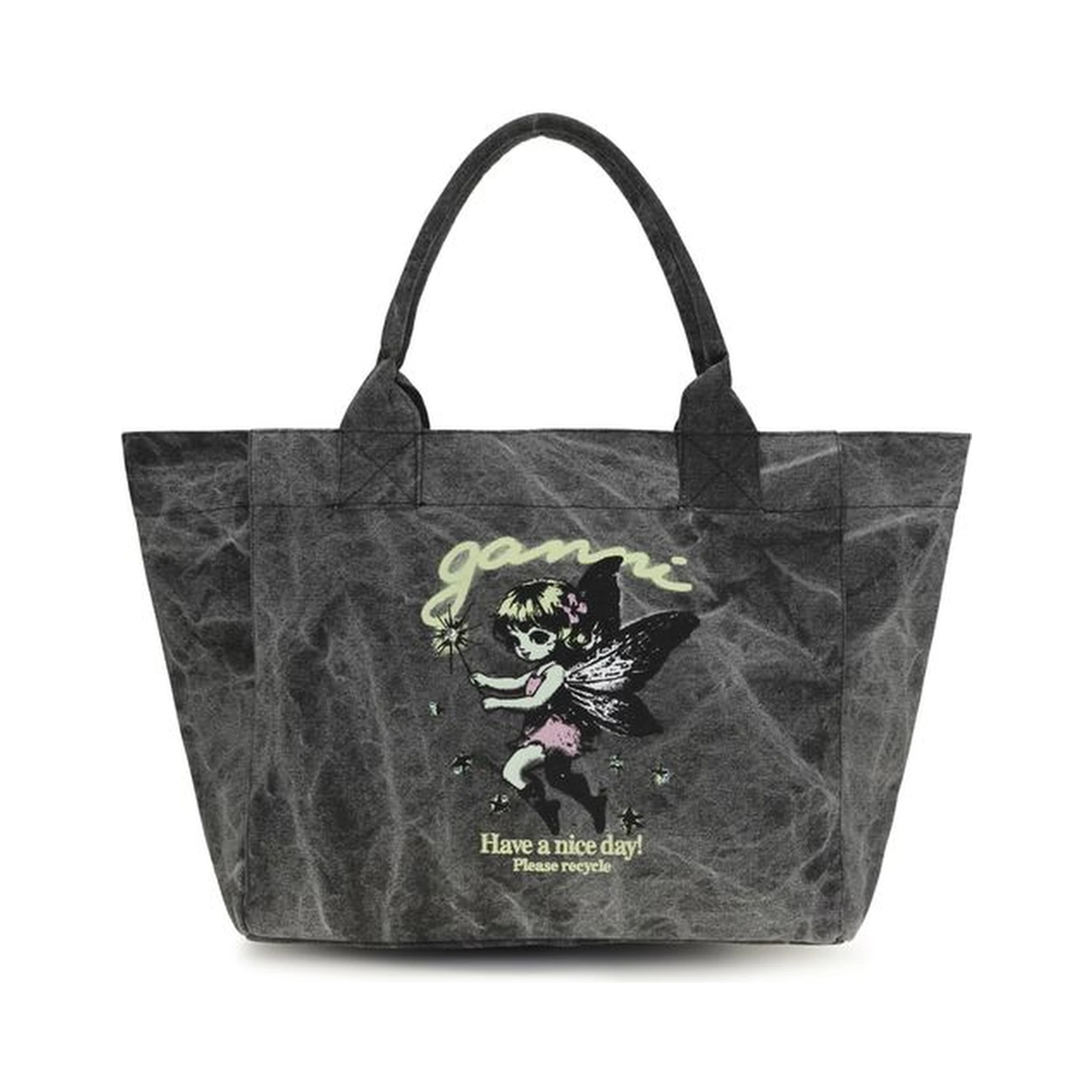 Gray Cotton Shoulder Bag