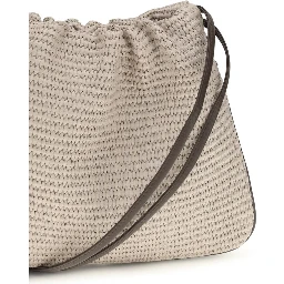 Beige Cotton Shoulder Bag