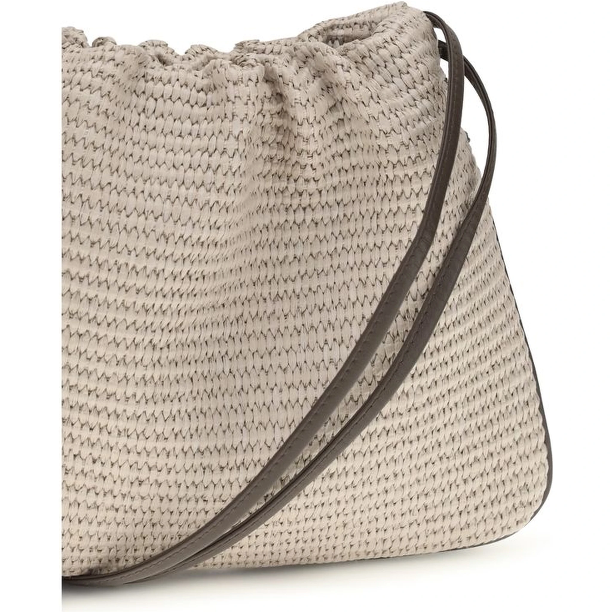 Beige Cotton Shoulder Bag