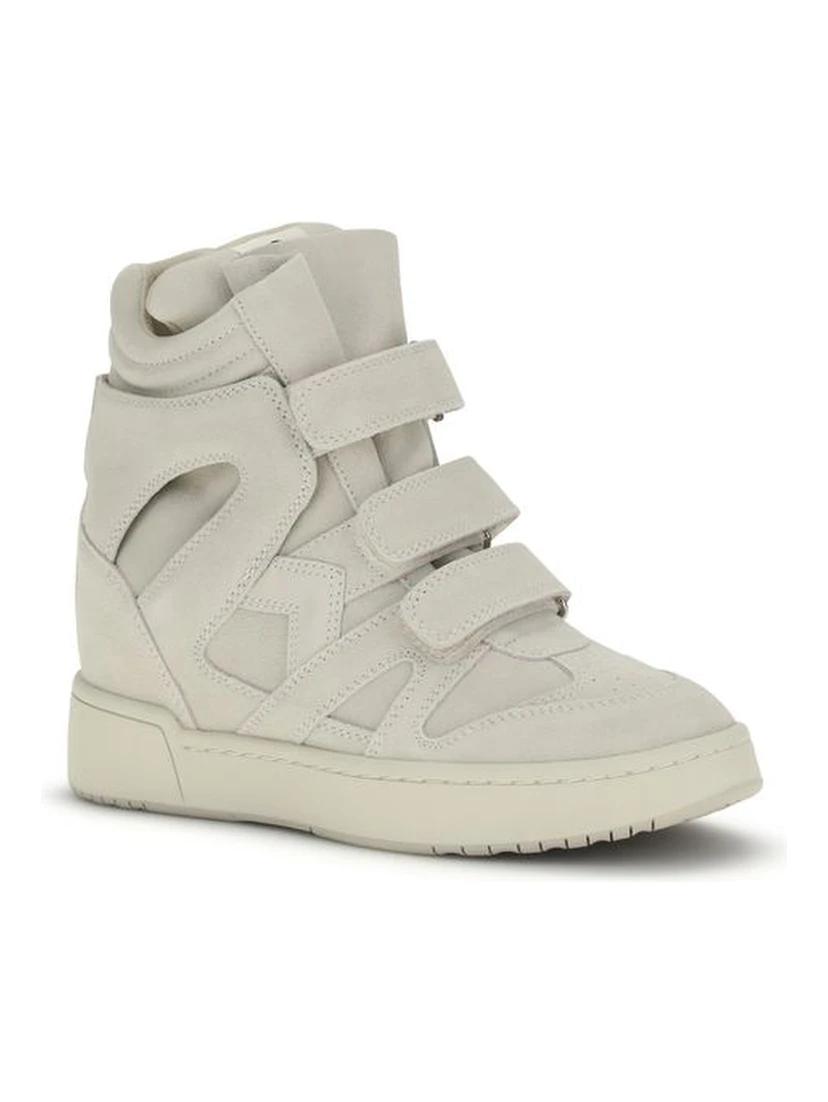 Beige Calf Leather Bos Taurus Platform Sneakers