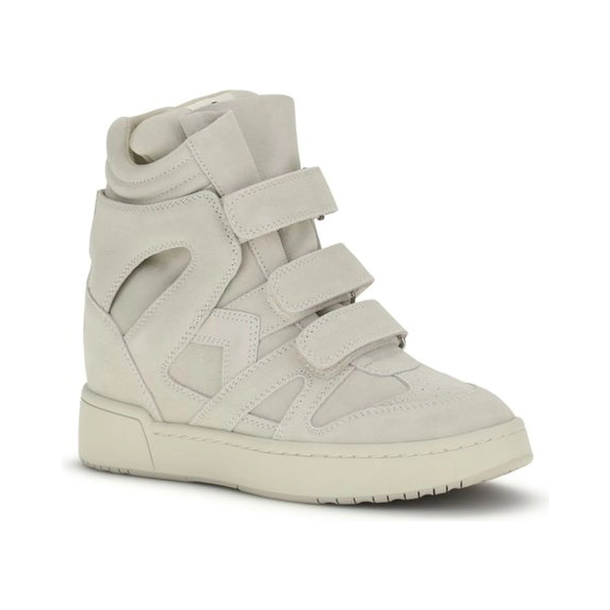 Beige Calf Leather Bos Taurus Platform Sneakers