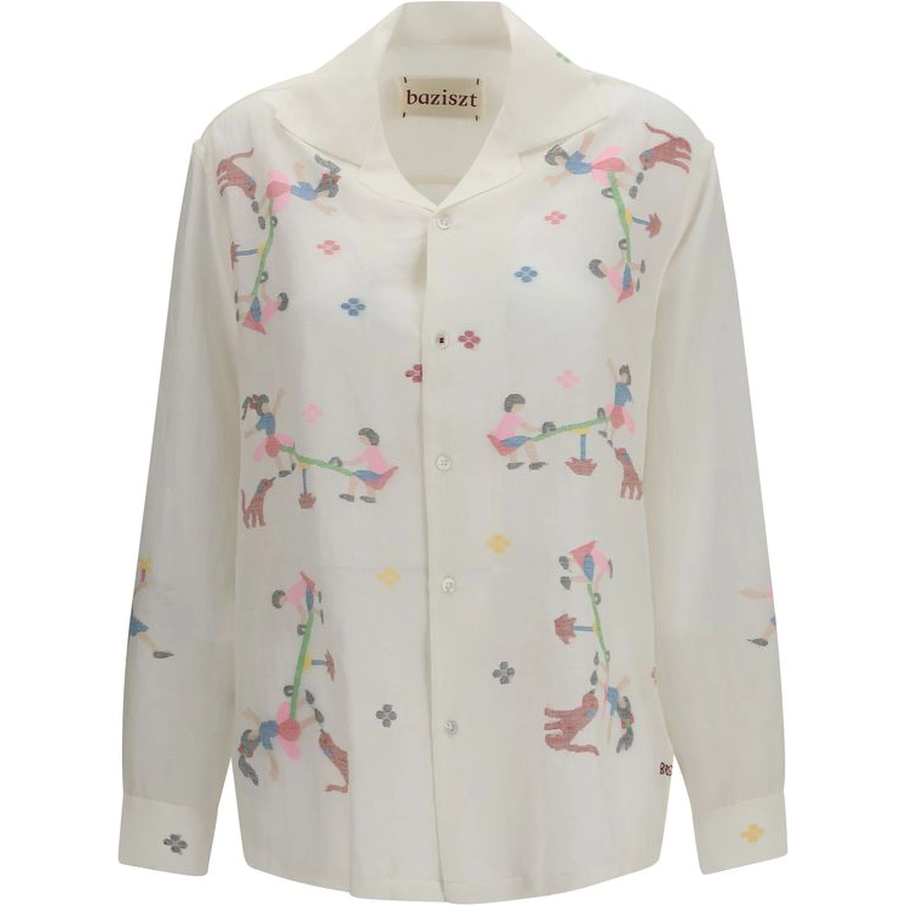 White Cotton Pattern Shirt