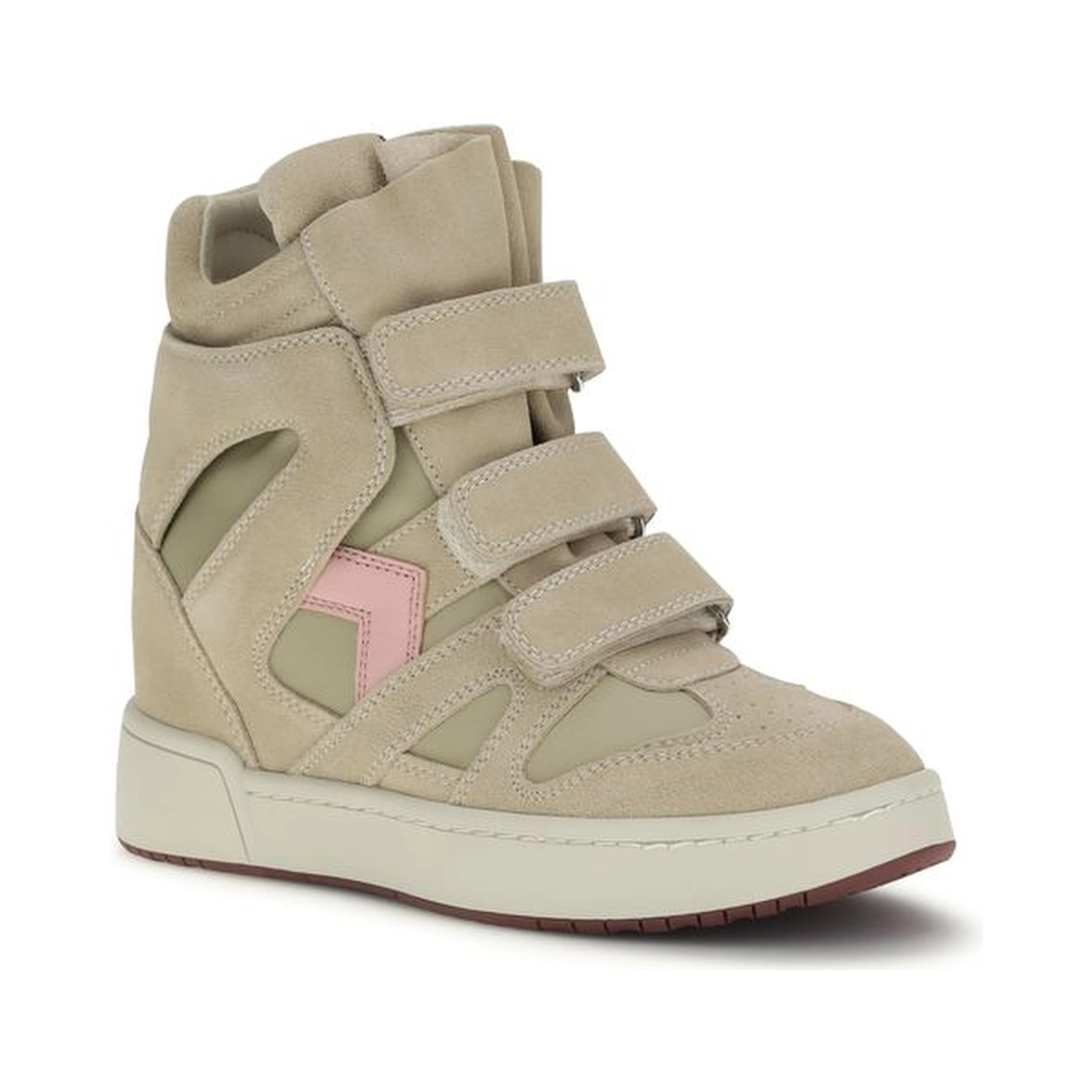 Beige Calf Leather Bos Taurus Chunky Sneakers