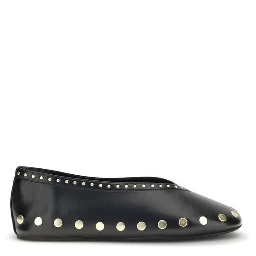 Black Polyurethane Ballet Flats