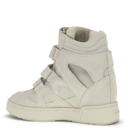 Beige Calf Leather Bos Taurus Platform Sneakers
