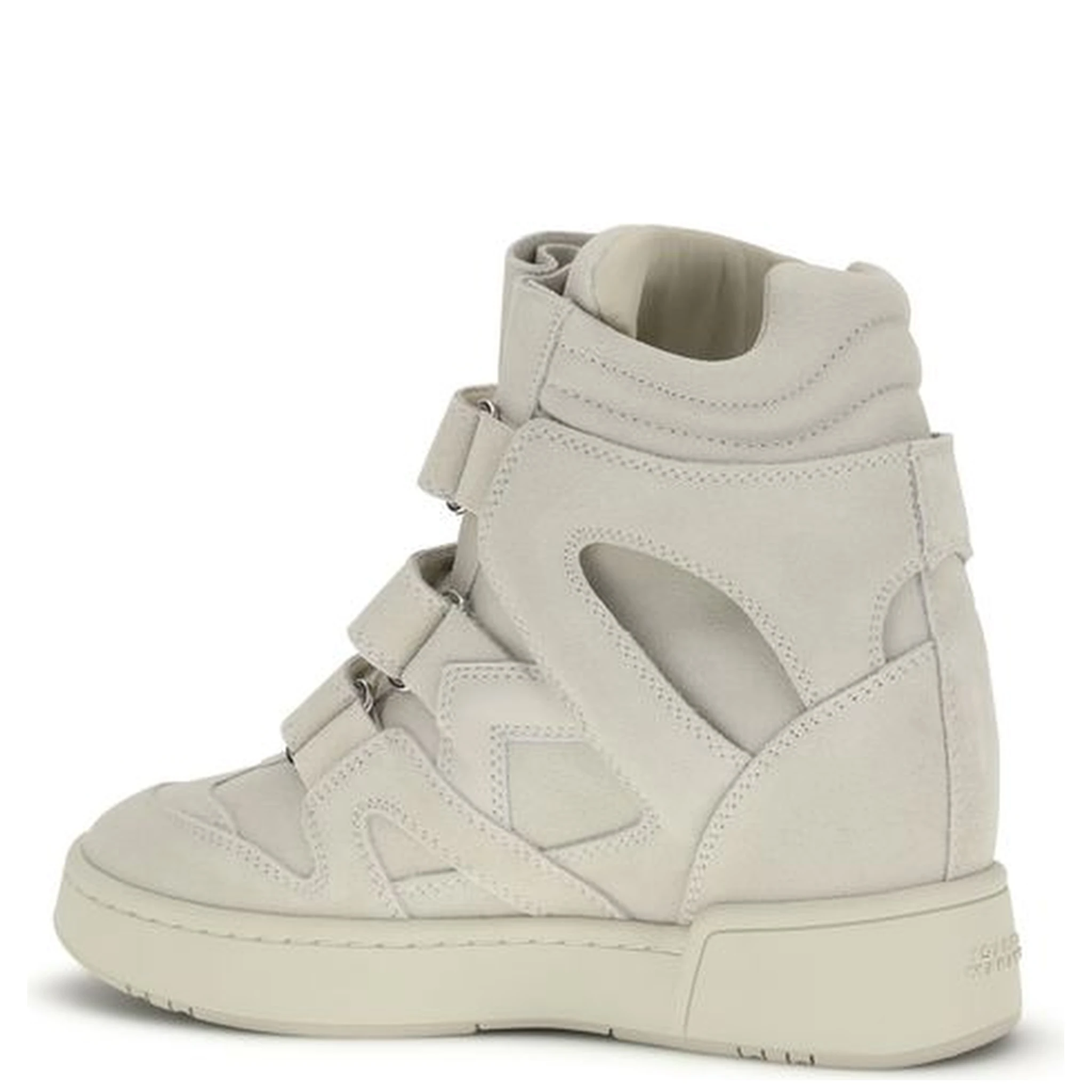 Beige Calf Leather Bos Taurus Platform Sneakers