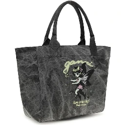 Gray Cotton Shoulder Bag
