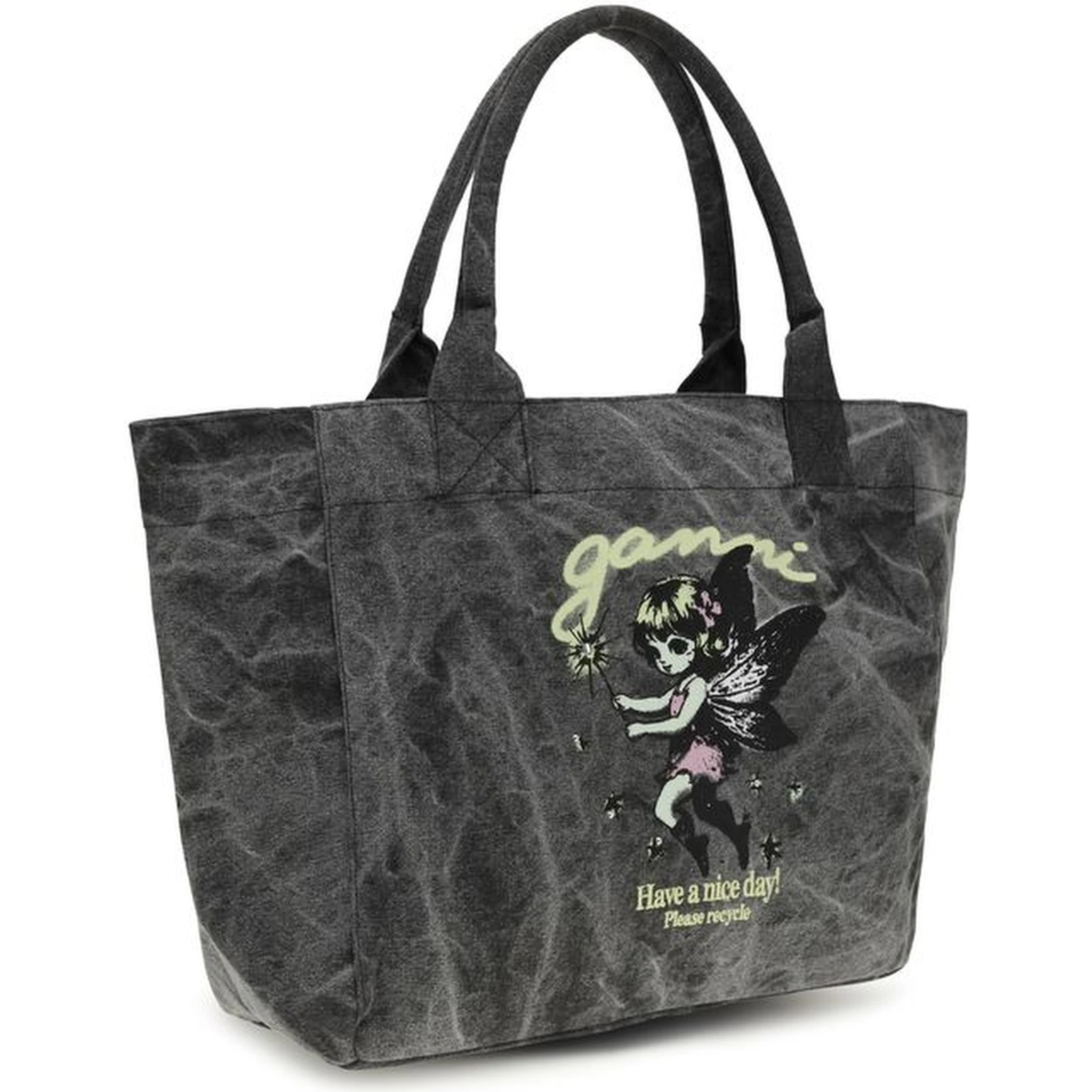 Gray Cotton Shoulder Bag