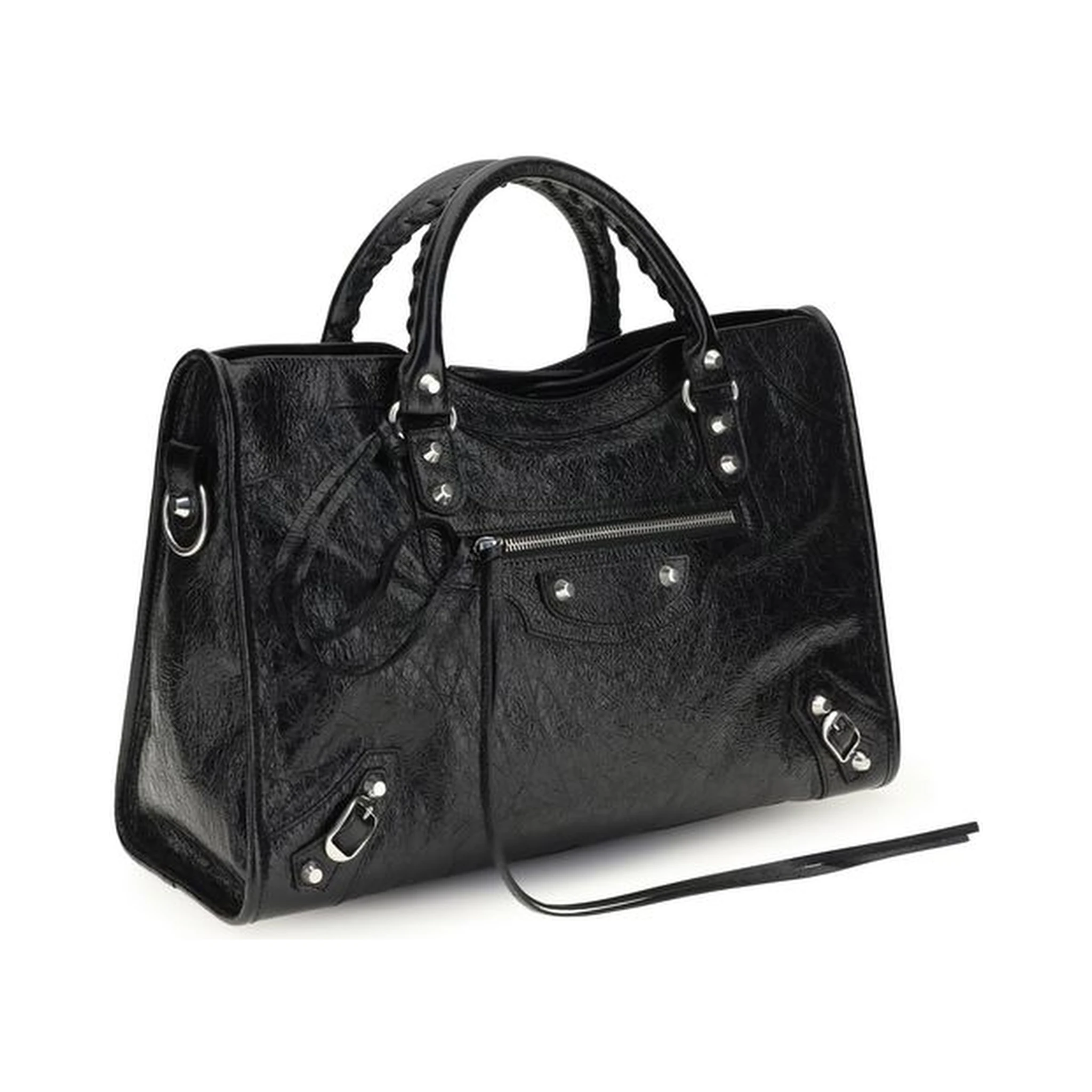 حقيبة كتف من جلد الخروف الأسود (Ovis Aries Aries)