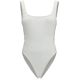 White Polyamide One-Piece Swimsuit