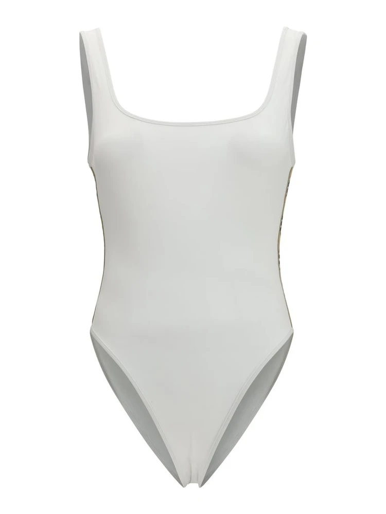 White Polyamide One-Piece Swimsuit