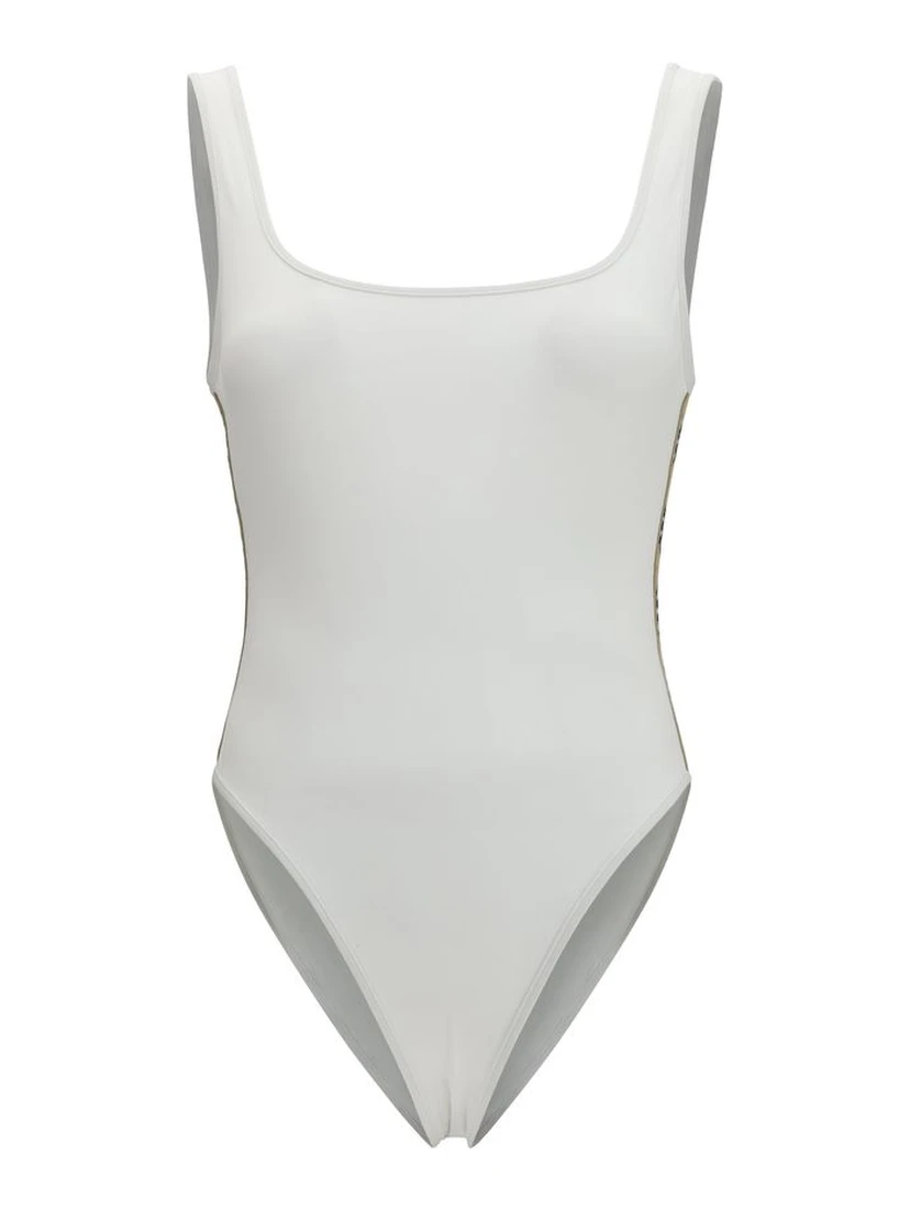 White Polyamide One-Piece Swimsuit