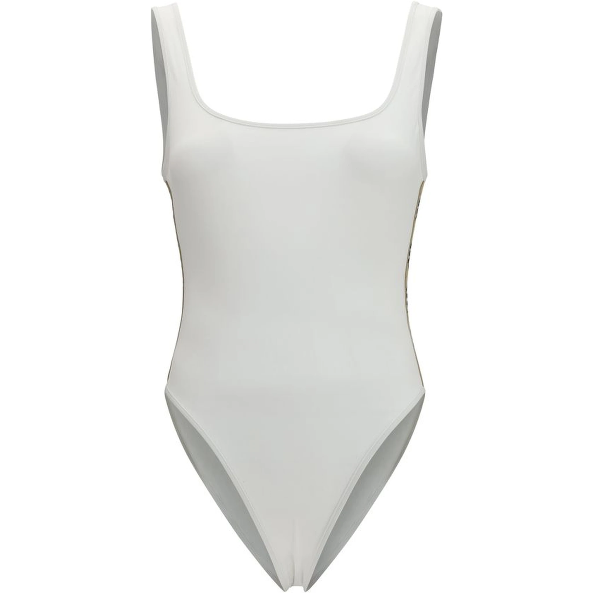 White Polyamide One-Piece Swimsuit