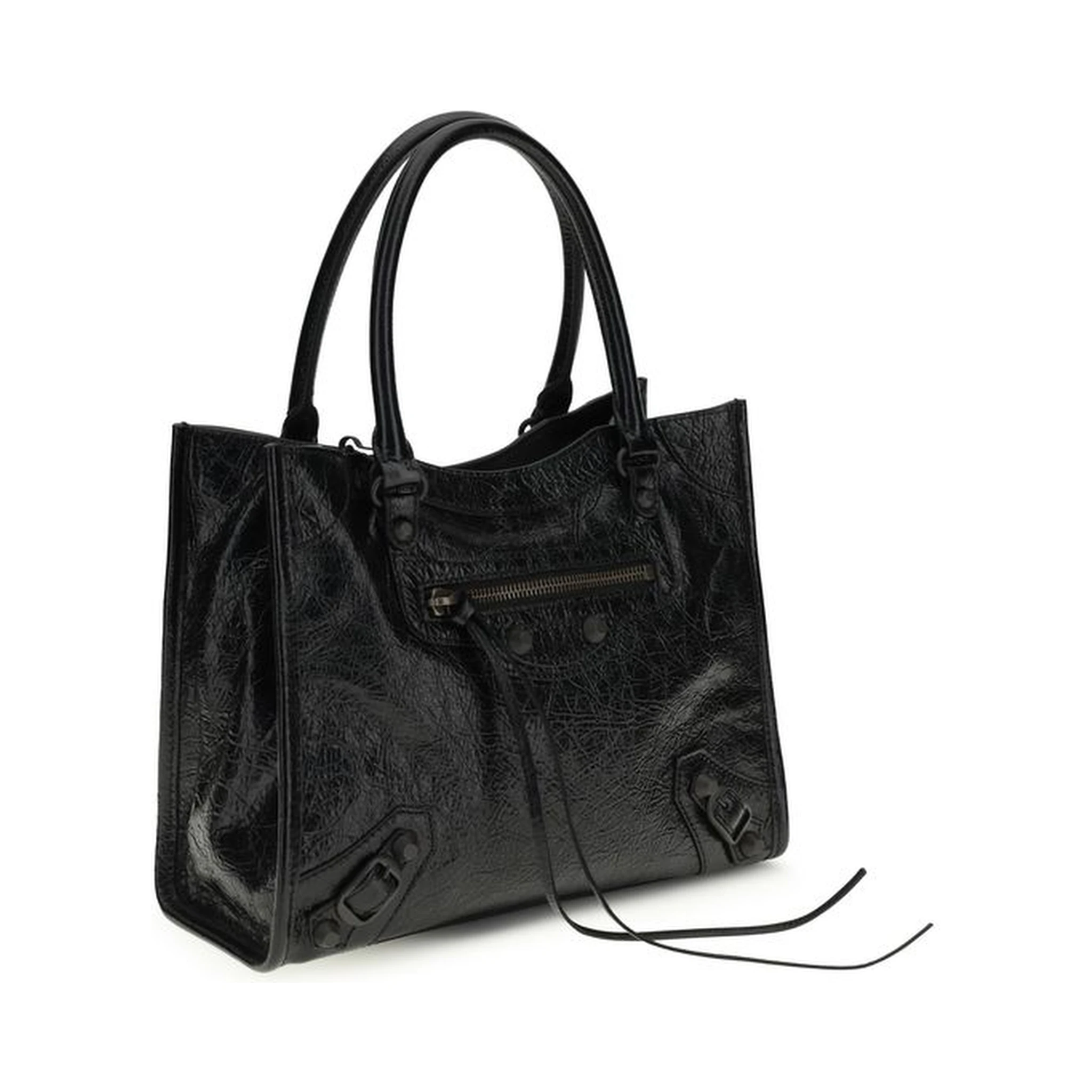 حقيبة كتف من جلد الخروف الأسود (Ovis Aries Aries)