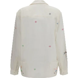 White Cotton Pattern Shirt