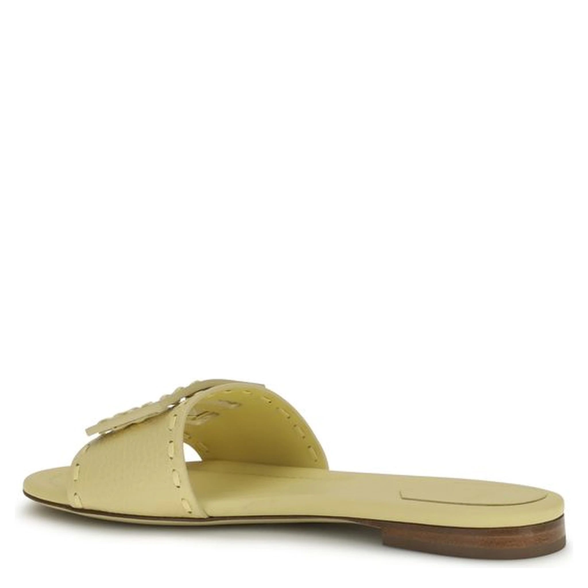 Beige Calf Leather Bos Taurus Flat Sandals