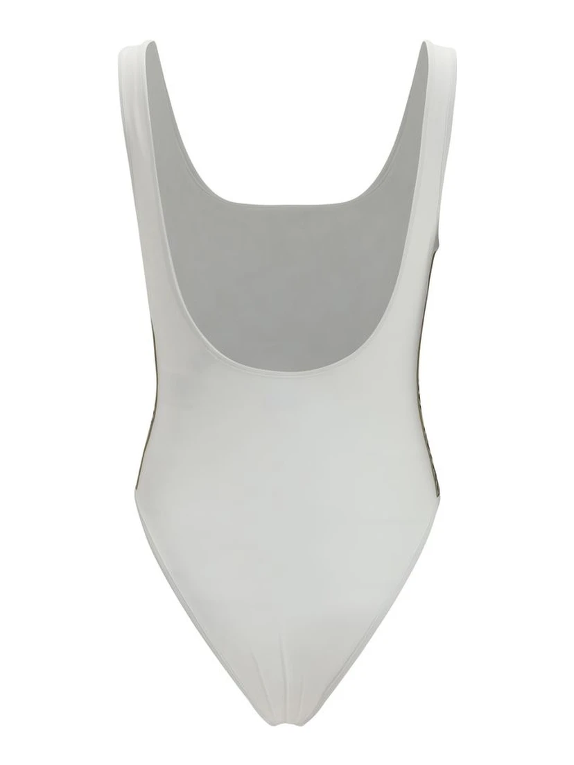 White Polyamide One-Piece Swimsuit