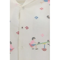 White Cotton Pattern Shirt