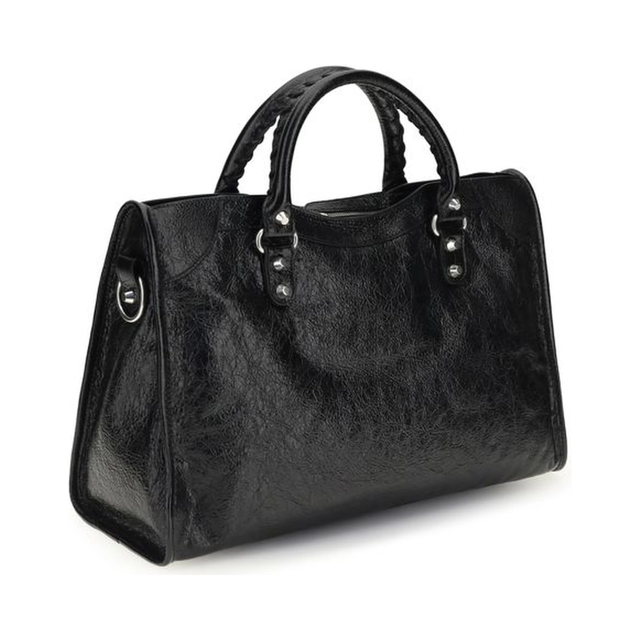 حقيبة كتف من جلد الخروف الأسود (Ovis Aries Aries)