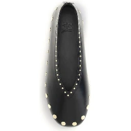 Black Polyurethane Ballet Flats
