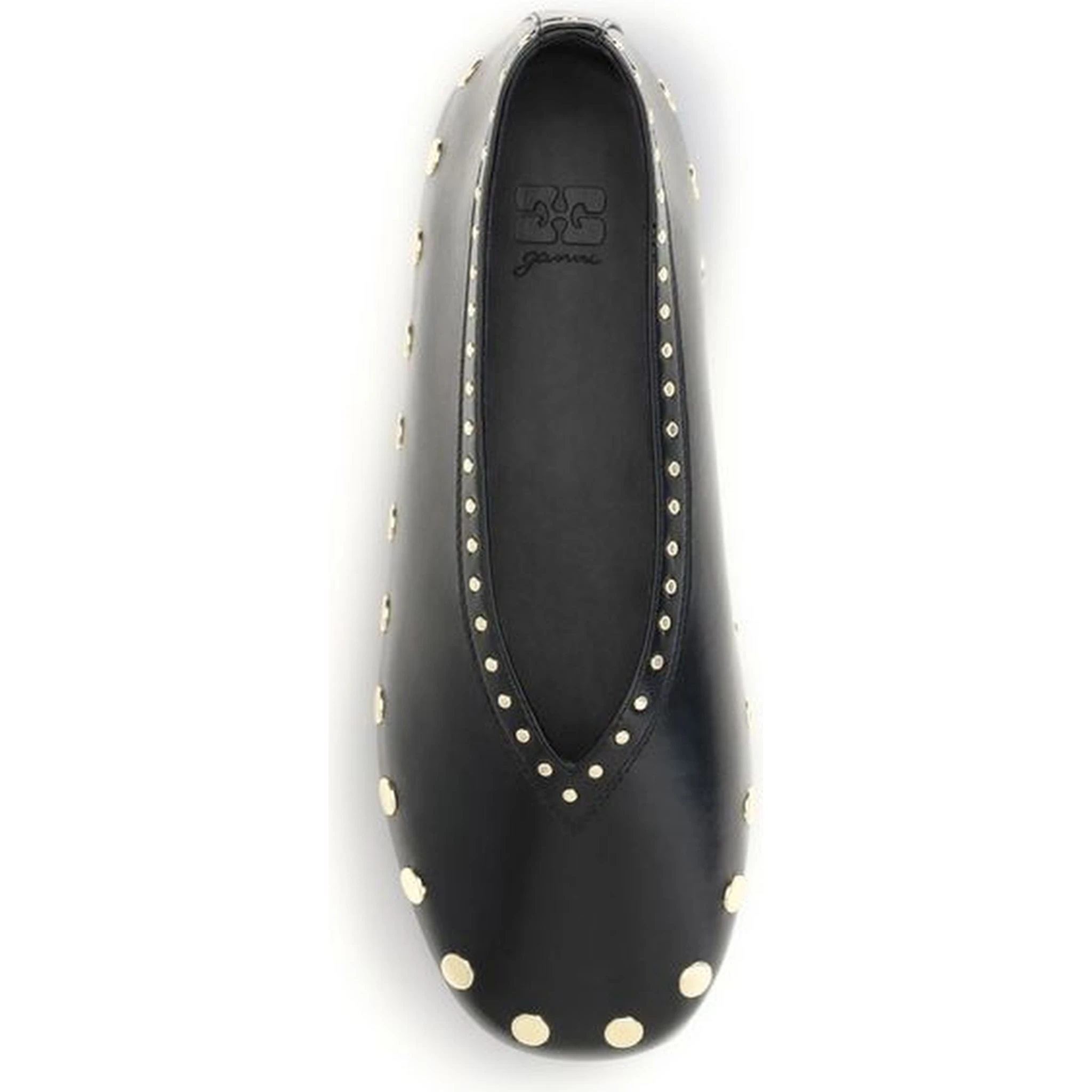 Black Polyurethane Ballet Flats