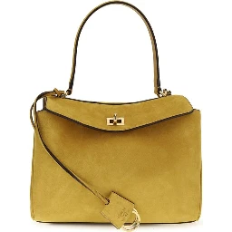 Beige Calf Leather Bos Taurus Shoulder Bag