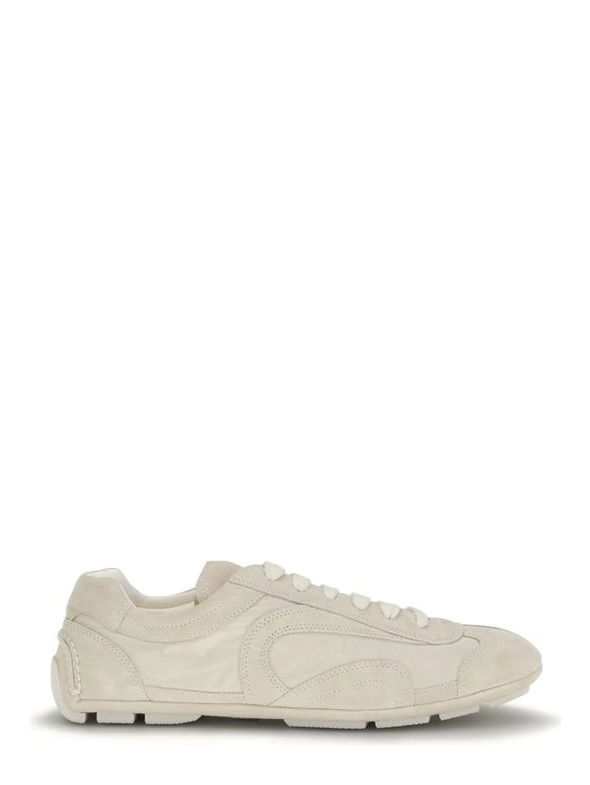 Beige Calf Leather Bos Taurus Sneakers