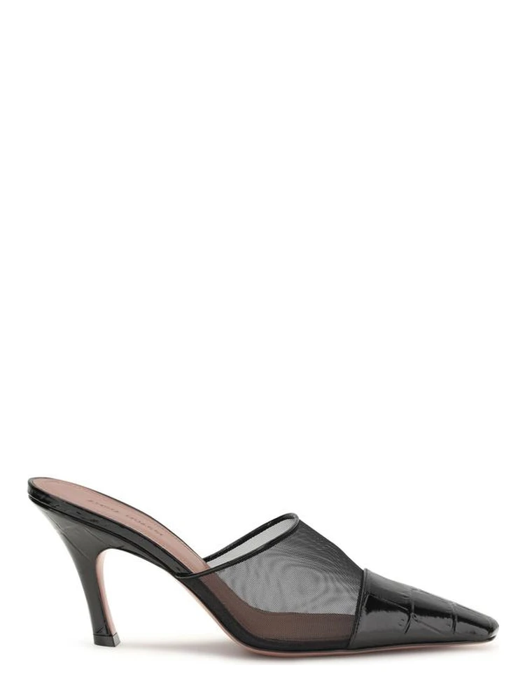 Black Calf Leather Bos Taurus Mules