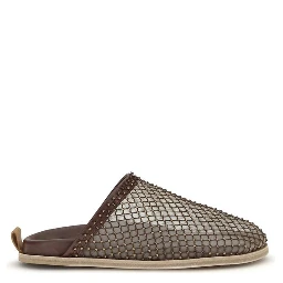 Brown Calf Leather Bos Taurus Mules