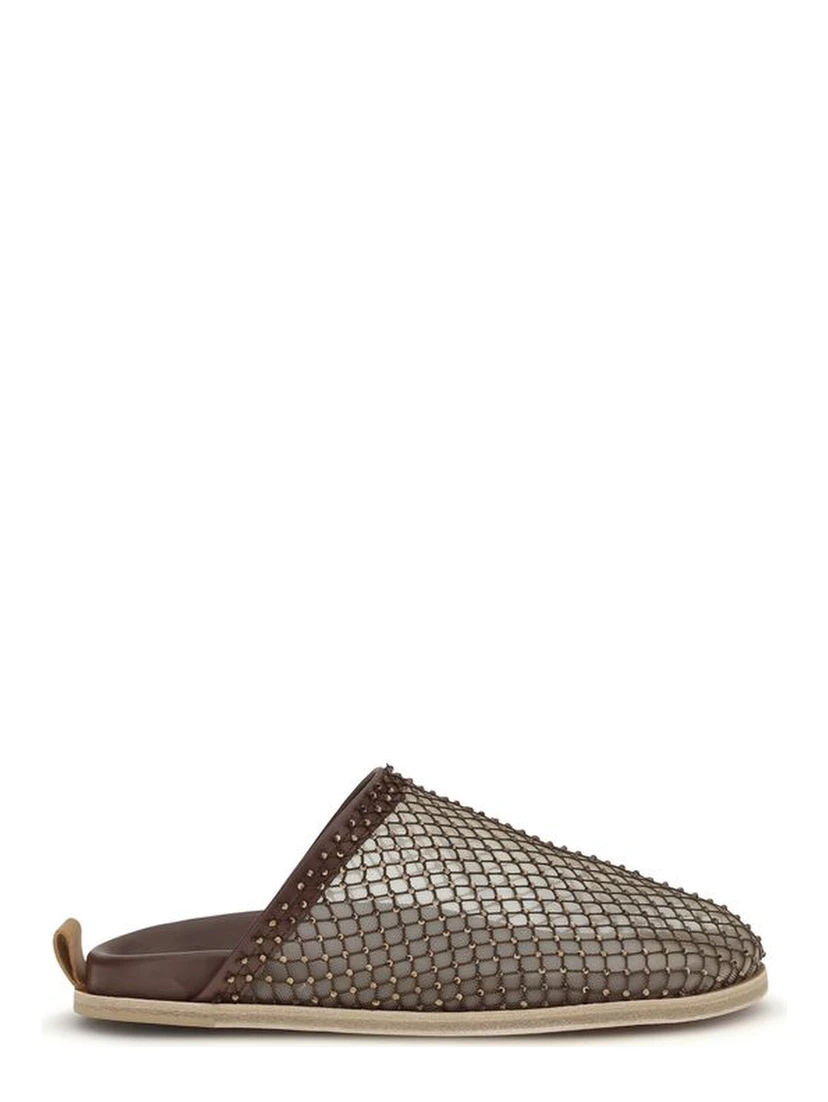 Brown Calf Leather Bos Taurus Mules
